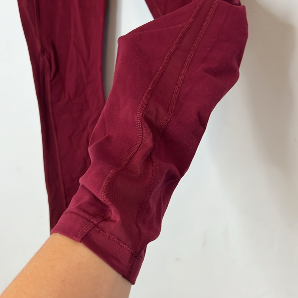 Athleta Girl Kids Red Maroon High Rise Leggings Mesh Stash Your Treasures XL - Picture 2 of 5